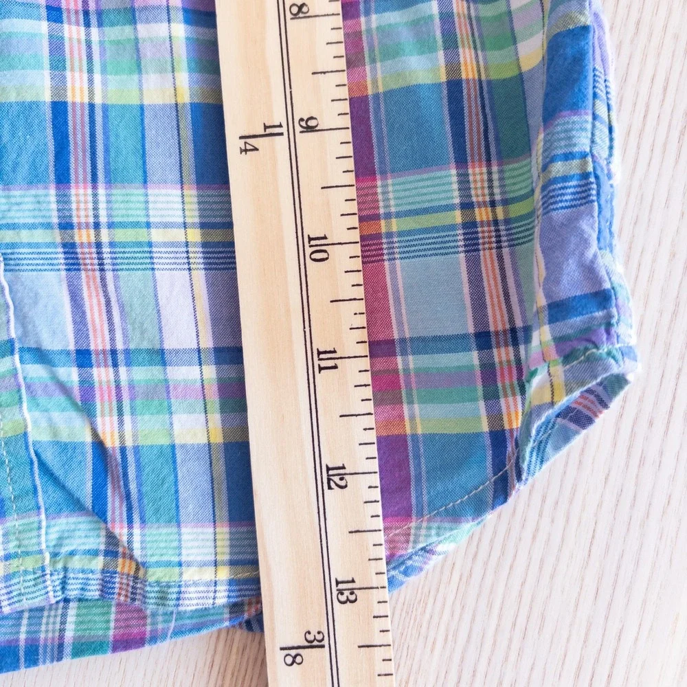Ralph Lauren Plaid Button Down Shirt Blue Purple Multi Long Sleeve Toddler 18M